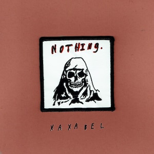 NOTHING | horror embroidered patch, fabric patches for hats, punk skull patchwork, sew on patch, lowbrow reaper patches, whimsy surrealism