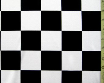 YellowBlack 12 Checkerboard Print on Poly Spandex Fabric | 2 Way StretchPer Yard