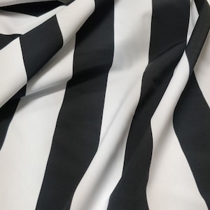 Two Inch (2") Matte Finish Vertical Stripes on Nylon Spandex Fabric (Black/White) |  (4 Way Stretch/Per Yard)