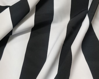 Two Inch (2&quot;) Matte Finish Vertical Stripes on Nylon Spandex Fabric (Black/White) |  (4 Way Stretch/Per Yard)