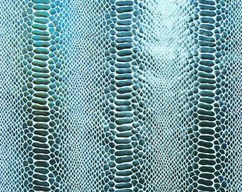 Stampa olografica effetto pelle di serpente su tessuto in nylon e spandex (nero/bianco) / (elastico in 4 direzioni/tagliabile su misura)