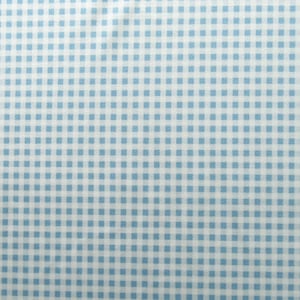 Gingham Print on Poly Spandex Fabric (Sky Blue) | (4 Way Stretch/Per Yard)