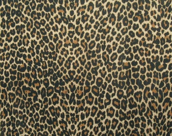 Leopard Print on Poly Mesh Fabric | (4 Way Stretch/Per Yard)