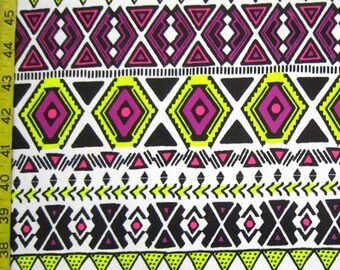 Vintage Aztec Print on Poly Spandex Fabric  |  (4 Way Stretch/Per Yard)