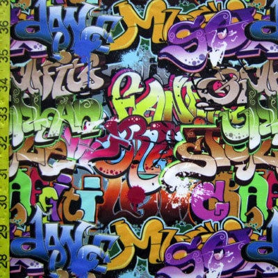 Subway Art Graffiti Print on Poly Spandex Fabric | (4 Way