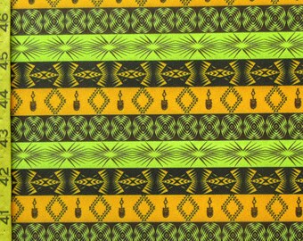 Tangy Aztec Print on Poly Spandex Fabric | (4 Way Stretch/Per Yard)