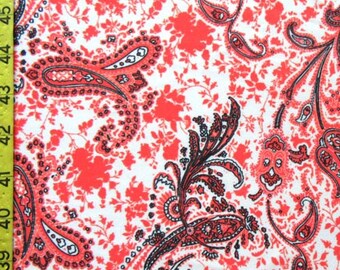Paisley Printed on Poly Spandex Fabric | (4 Way Stretch/Per Yard)
