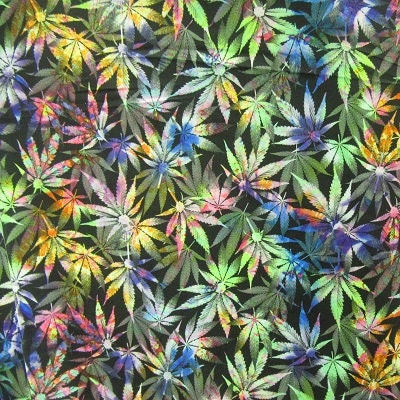Cannabis Gradient Print on Poly Spandex Fabric | (4 Way Stretch