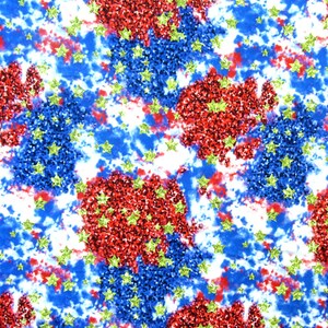 Levendige abstracte print op poly spandex stof | (4-way stretch/op maat geknipt)