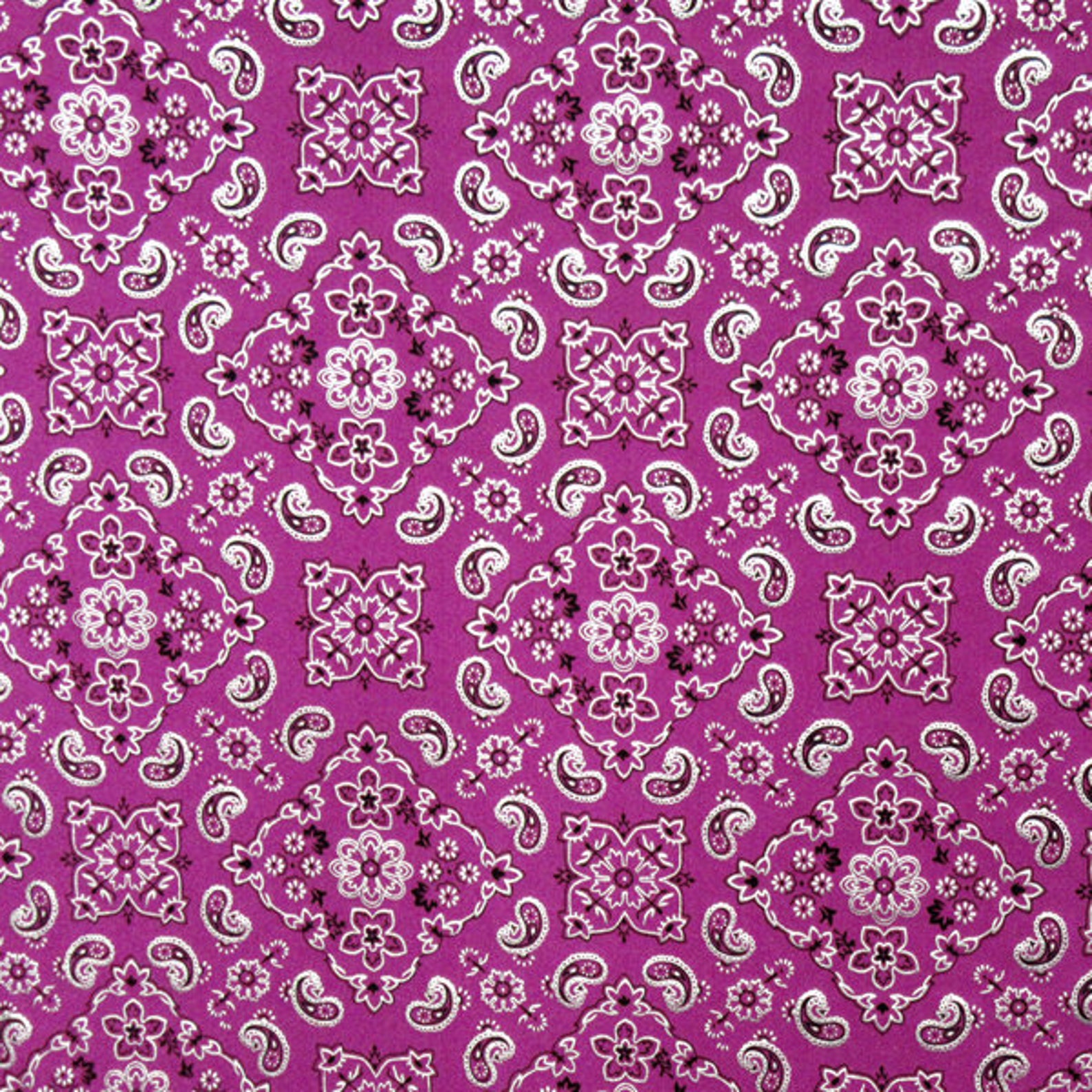 Paisley Printed With Foil On Poly Spandex Fabric Silver Violet 4