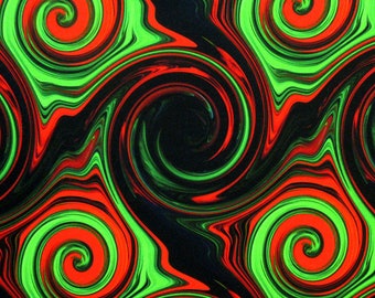 Tie Dye Color Swirl Print on Poly Spandex Fabric | (4 Way Stretch/Per Yard)