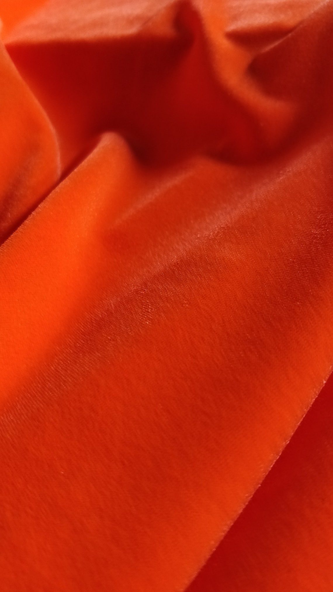 Solid Color Stretch Velvet Fabric neon Orange 4 Way | Etsy