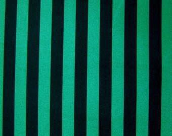 Shiny Vertical Stripes on Nylon Spandex Fabric (Black/Turquoise) |  (4 Way Stretch/Per Yard)