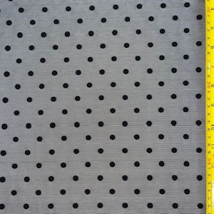 Polka Dot Print on Nylon Mesh Fabric (Black) | (4 Way Stretch/Per Yard)