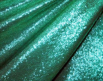 Lame Fabric with Metal Coating (Kelly Green) | (2 Way Stretch/Per Yard)