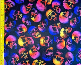 A Skulls Perspective Print on Poly Spandex Fabric |  (4 Way Stretch/Per Yard)