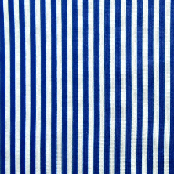 Vertical Stripe Print on Poly Mesh Fabric white royal 2 Way