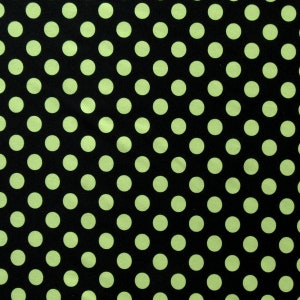 Schlichter Polka Dot Druck auf Nylon Spandex Stoff (Samba Gelb/Schwarz) | (4-Wege-Stretch)