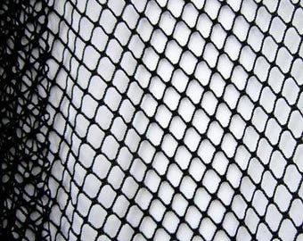 Big Hole Fishnet Fabric on Nylon Spandex (Black) | (4 Way Stretch/Per Yard)