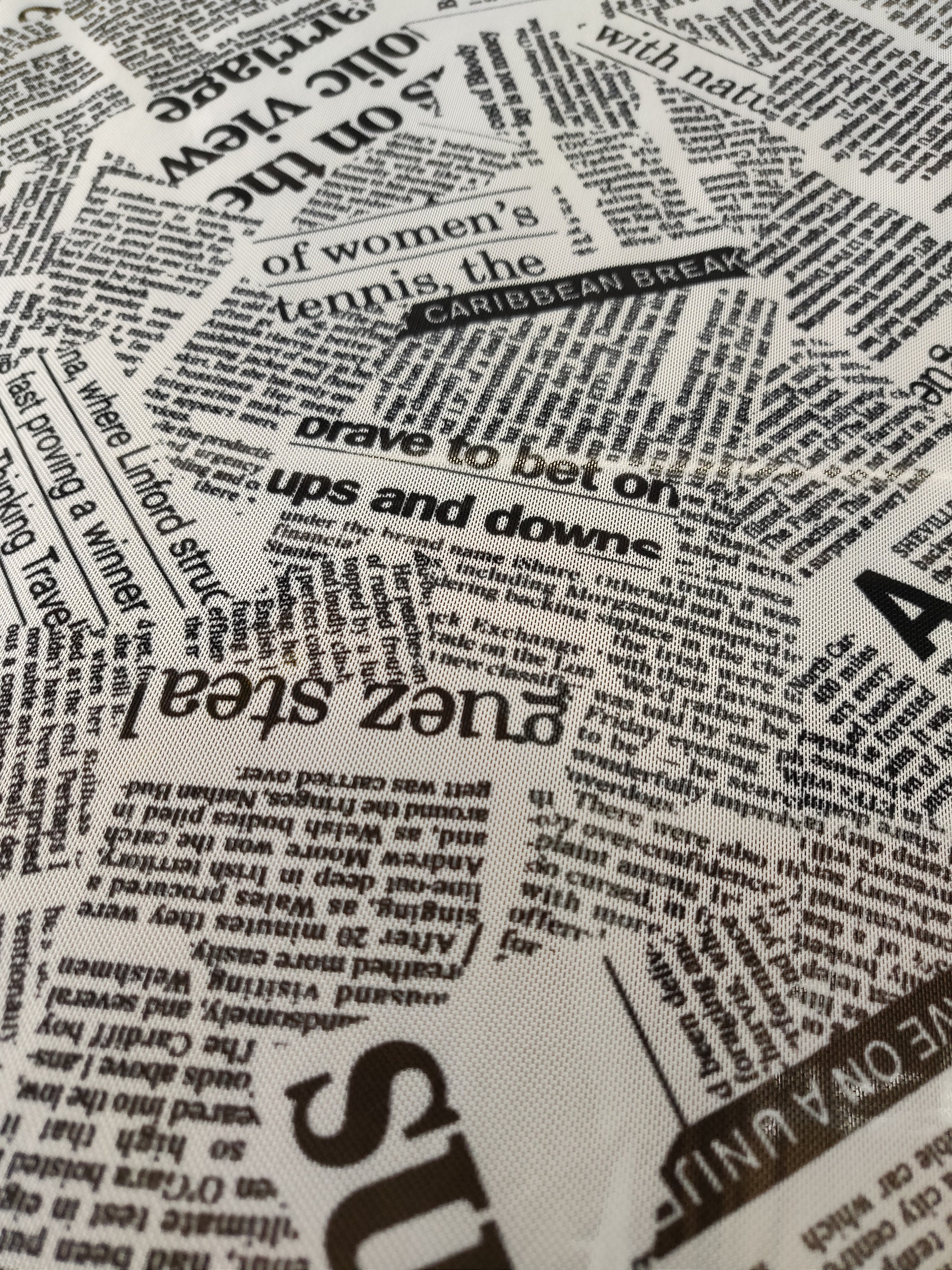Newspaper Printed on Poly Mesh Fabric 4 Way Stretch/per - Etsy