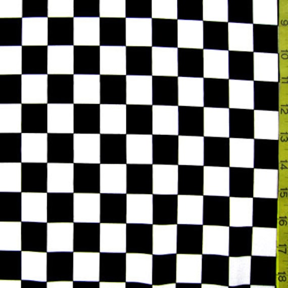 YellowBlack 12 Checkerboard Print on Poly Spandex Fabric | 2 Way StretchPer Yard