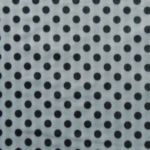 Polka Dot Print on Poly Mesh Fabric (Black/Silver) | (2 Way Stretch/Per Yard)