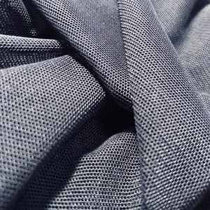 Stretch Sheer Mesh  Fabric (Dark Navy)  | (4 Way Stretch/Per Yard)