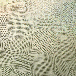 Palla distesa con stampa olografica su tessuto di nylon spandex (argento/bianco) / (elastico in 4 direzioni/tagliabile su misura)