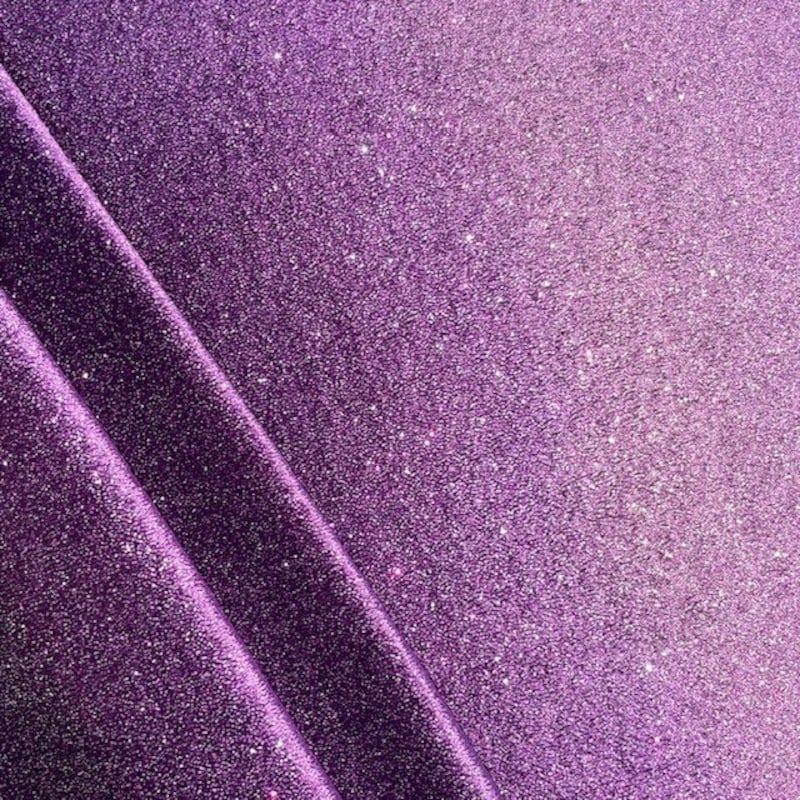 Shiny 5mm Sequin On A 2 Way Stretch Velvet (1 Yard, Grape) main image 1
