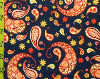 Paisley Printed on Poly Spandex Fabric | (4 Way Stretch/Per Yard)