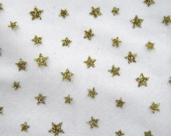 Sparking Metallic Glitter Stars on Stretch Mesh Fabric | Multiple Colours | (2 Way Stretch/Per Yard)