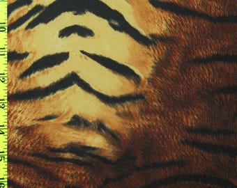 Estampado de tigre exótico difuminado sobre tela de poliéster y elastano (elástico en 4 direcciones, cortado a medida)