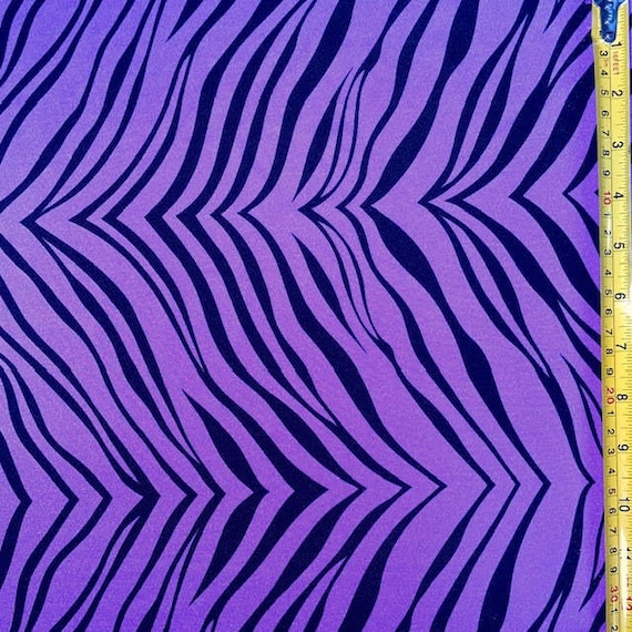Metallic Foil Zebra Print On Nylon Spandex, 4 Way Stretch, Purple/Black