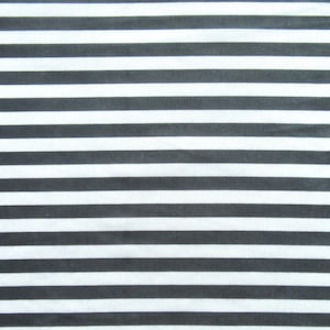 Stampa a righe orizzontali su tessuto in rete di poliestere (bianco/nero) / (elastico in 2 direzioni/tagliabile su misura)