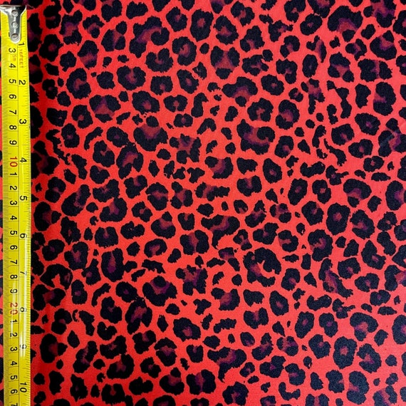 Leopard Print on Poly Spandex Fabric red/black 4 Way - Etsy Leopard Print on Poly Spandex Fabric red/black 4 Way - Etsy