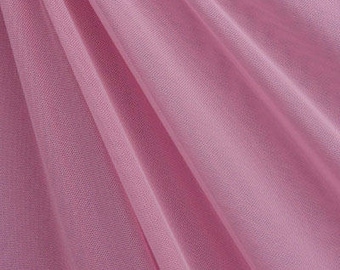 Stretch Sheer Mesh Fabric (Medium Pink) |  (4 Way Stretch/Per Yard)