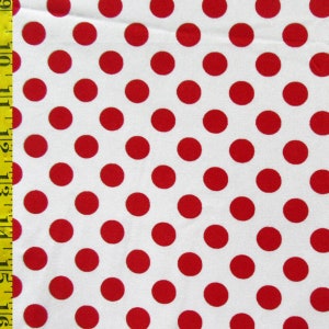 Polka Dot Druck auf Nylon Spandex Stoff (Rot/Weiss) | (2-Wege-Stretch)
