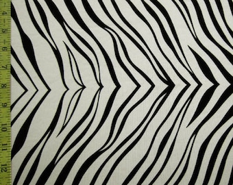 Exotic Zebra Print on Nylon Spandex Fabric (White/Black) | (4 Way Stretch/Per Yard)