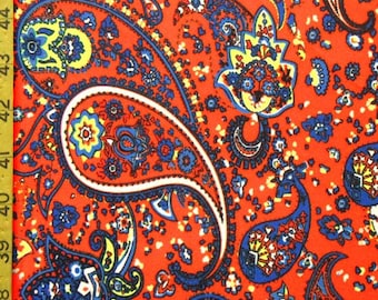 Paisley Printed on Poly Spandex Fabric | (4 Way Stretch/Per Yard)