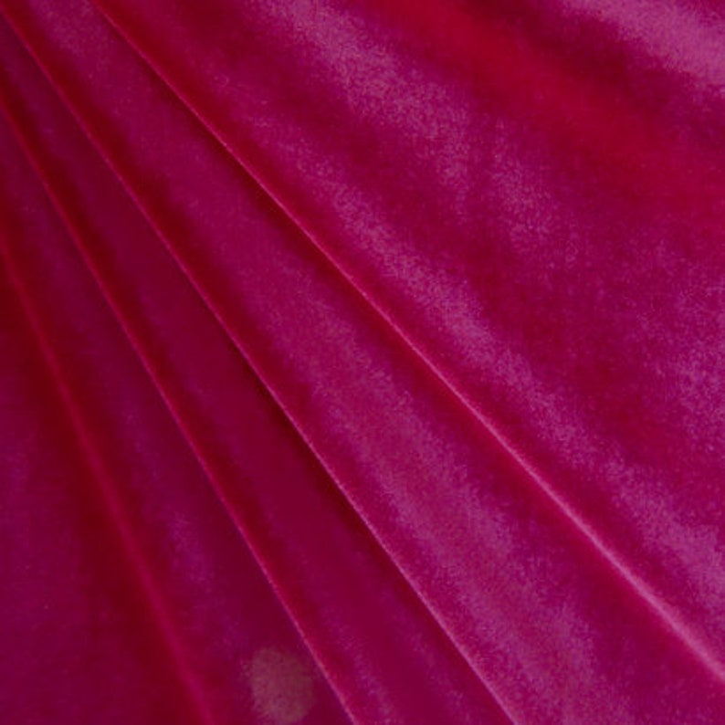4 Way StretchPer Yard Fuchsia Solid Color Stretch Velvet Fabric |