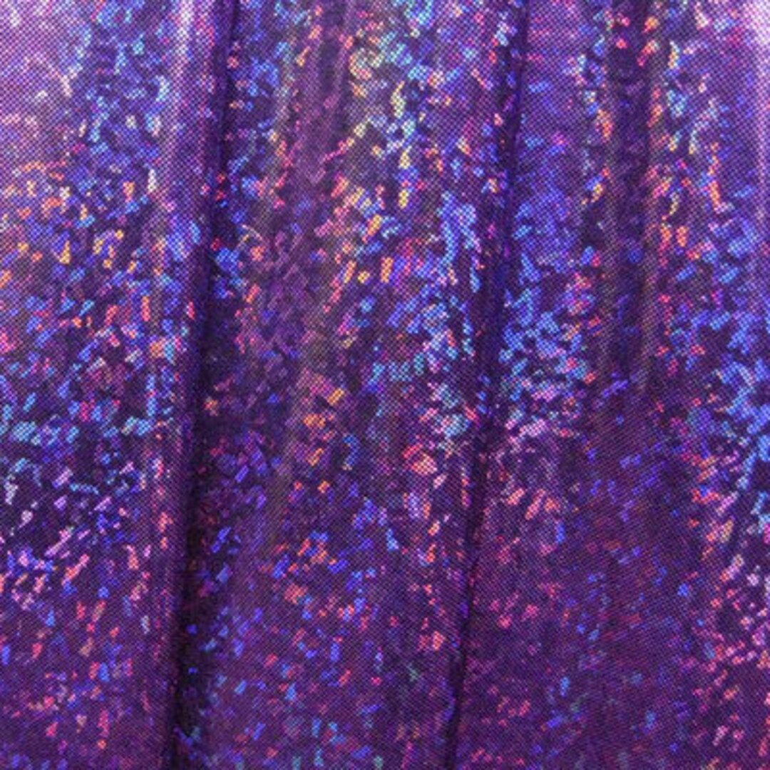 Purple & Black Shattered Glass W/ Holographic Foil Spandex Fabric 4 Way ...