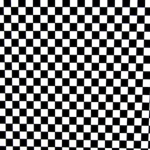 0.5x0.5" Half Inch Checkerboard Print on Polyester Spandex Fabric (White/Black) | (4 Way Stretch/Per Yard)