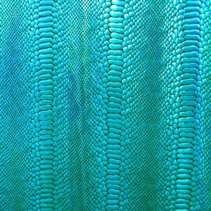 Holographic Ombre Snake Skin Print on Nylon Spandex Fabric (Turquoise/Black) | (4 Way Stretch/Per Yard)