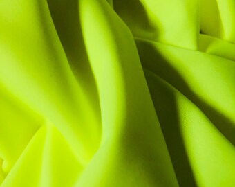Matte Finish Milliskin Nylon Spandex Fabric (Neon Yellow) |  (4 Way Stretch/Per Yard)