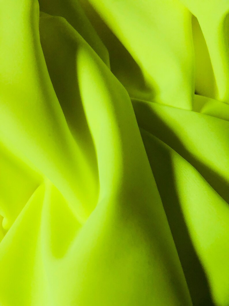 Matte Finish Milliskin Nylon Spandex Fabric Neon Yellow | Etsy