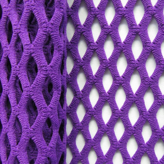 Cabaret Big Hole Fishnet Mesh Fabric (Purple) | (4 Way Stretch/Per Yard)