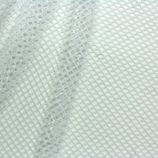 Solid Fishnet Mesh Fabric (White) | (4 Way Stretch/Per Yard)