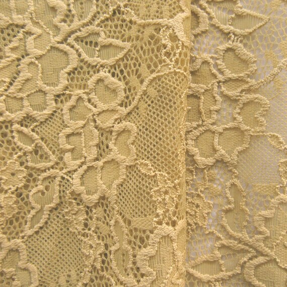 Victorian Stretch Lace - Fabric by the yard - Charcoal