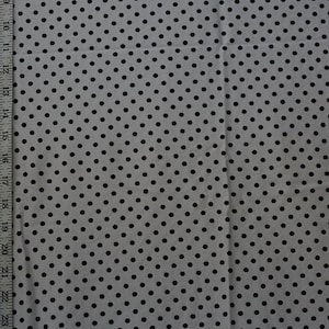 Flocked Polka Dot Print on Nylon Spandex Fabric (Black/White) | (4 Way Stretch/Per Yard)