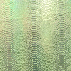 Holographic Ombre Snake Skin Print on Nylon Spandex Fabric (Silver/Gold) | (4 Way Stretch/Per Yard)